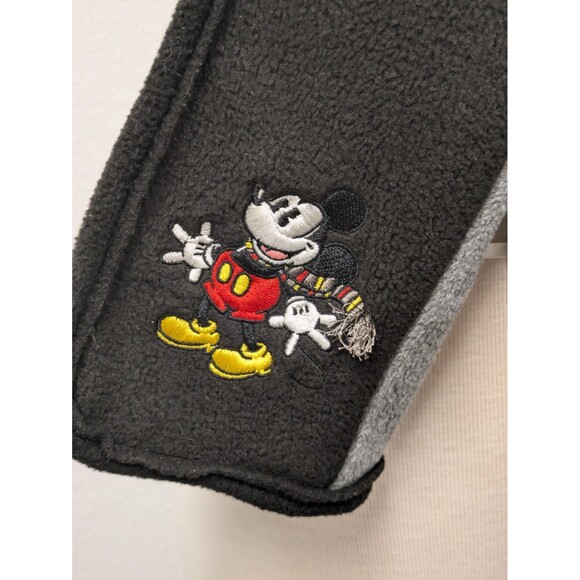 Vintage Disneyland Black/Gray Mickey Mouse Fleece Scarf Shawl One Size - Picture 2 of 7